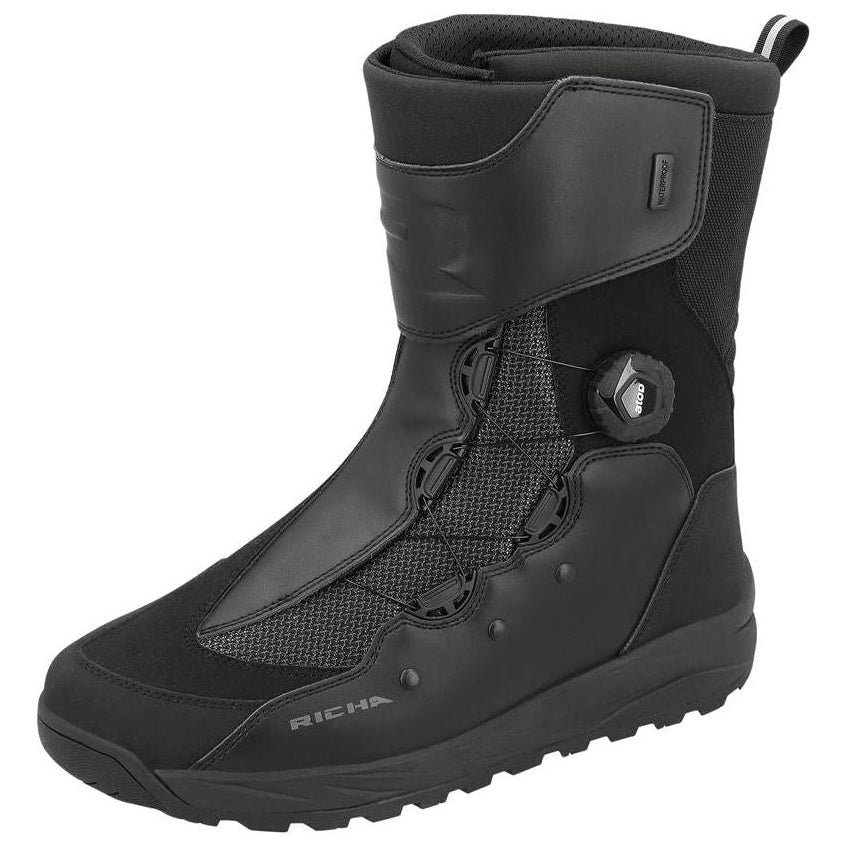 Richa Adventure X-Over Mid Waterproof Boots Black - outer side view