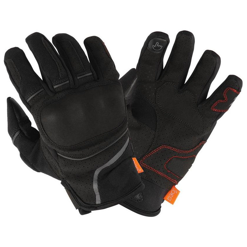 Richa Breeze Ladies Textile Gloves Black - pair palm view