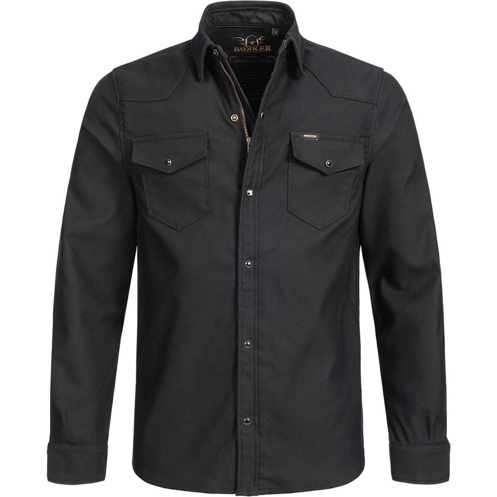 Rokker Black Jack Rider Shirt With Zip Black
