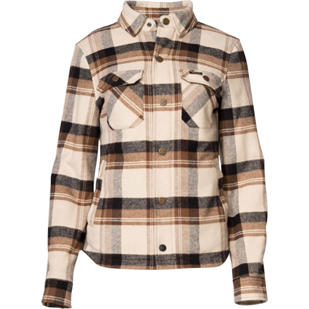 Rokker Maddison Ladies Rider Shirt Brown / Off White