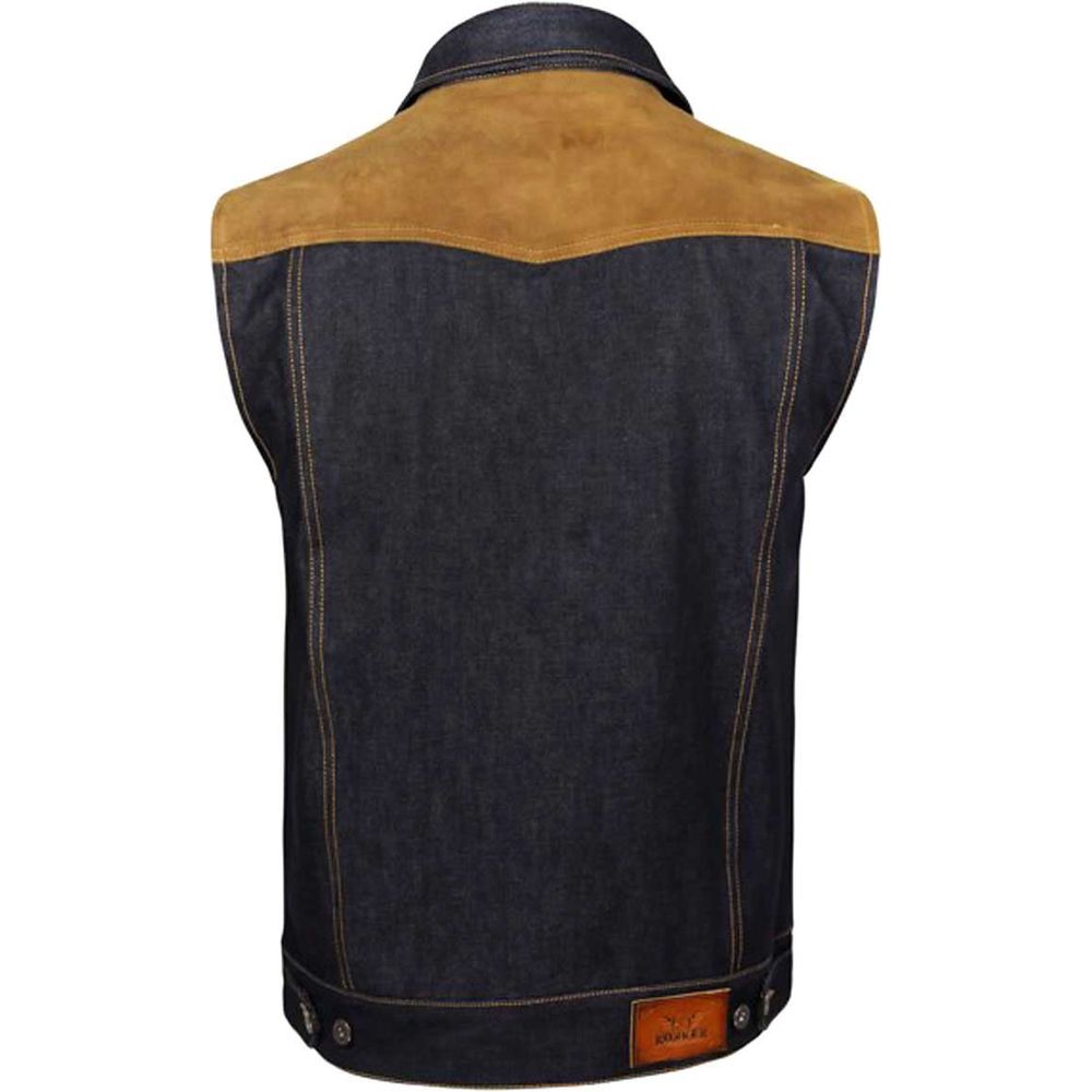 Rokker Mixed Vest Denim Blue / Brown