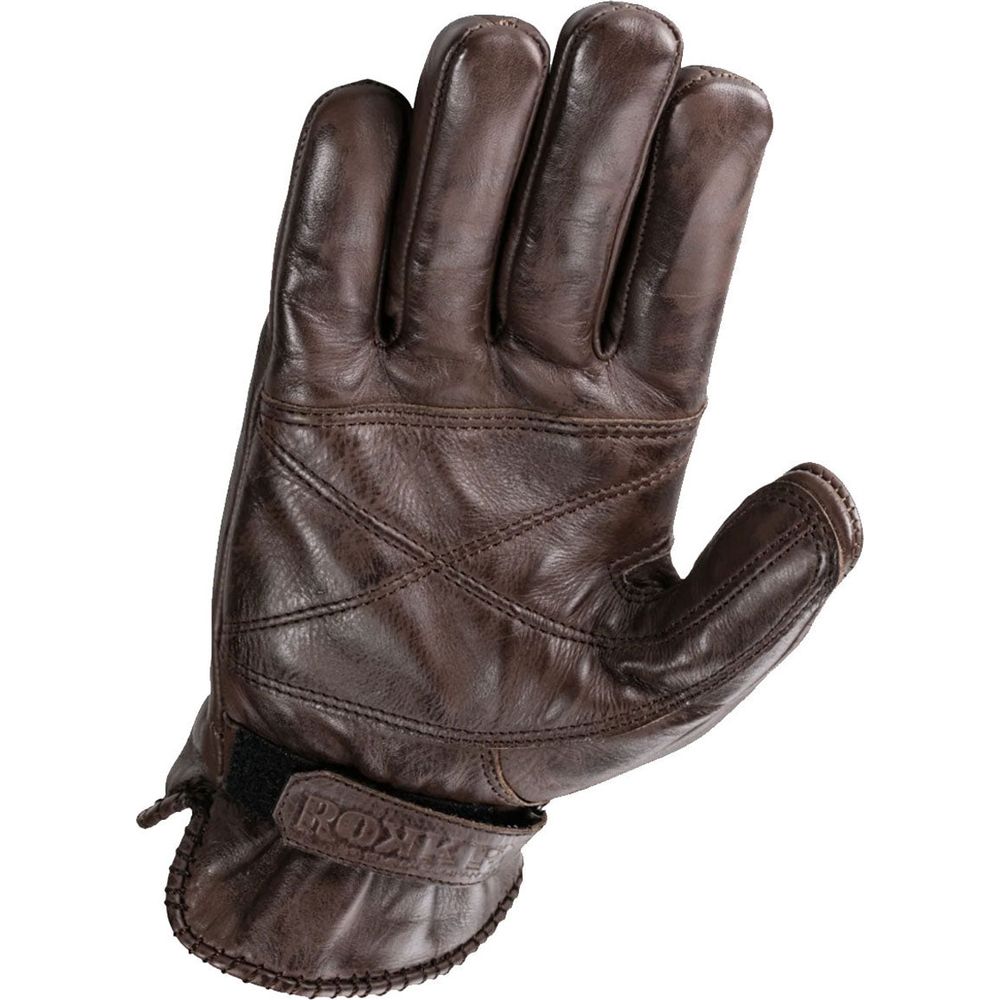 Rokker Tattoo Leather Gloves Ape Brown