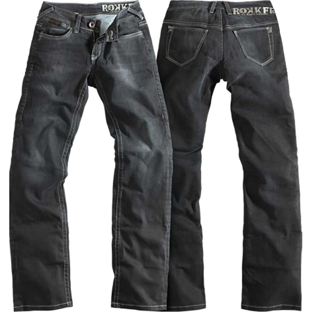 Rokker The Lady Ladies Denim Jeans Stonewashed Black