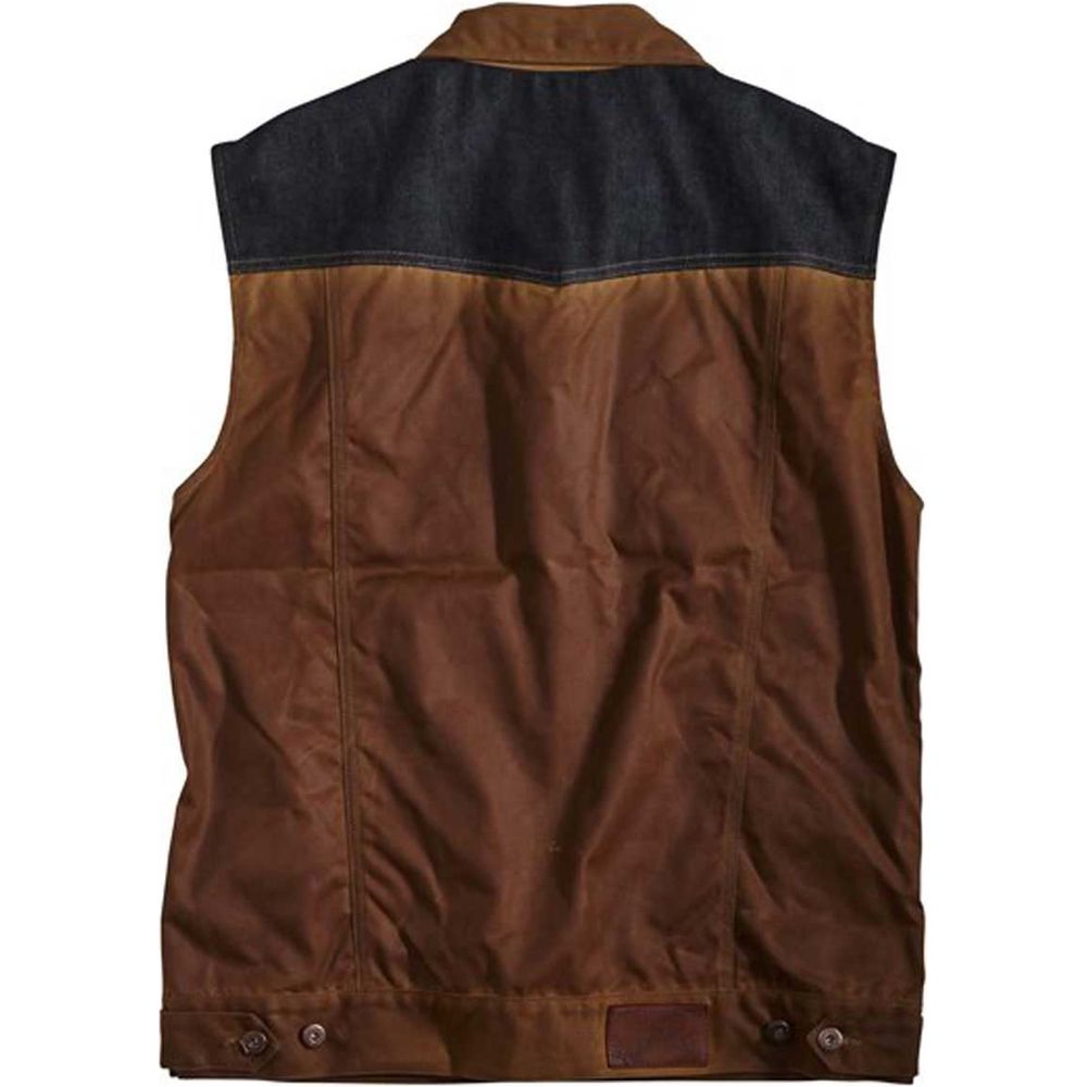 Rokker Wax Cotton Vest Brown