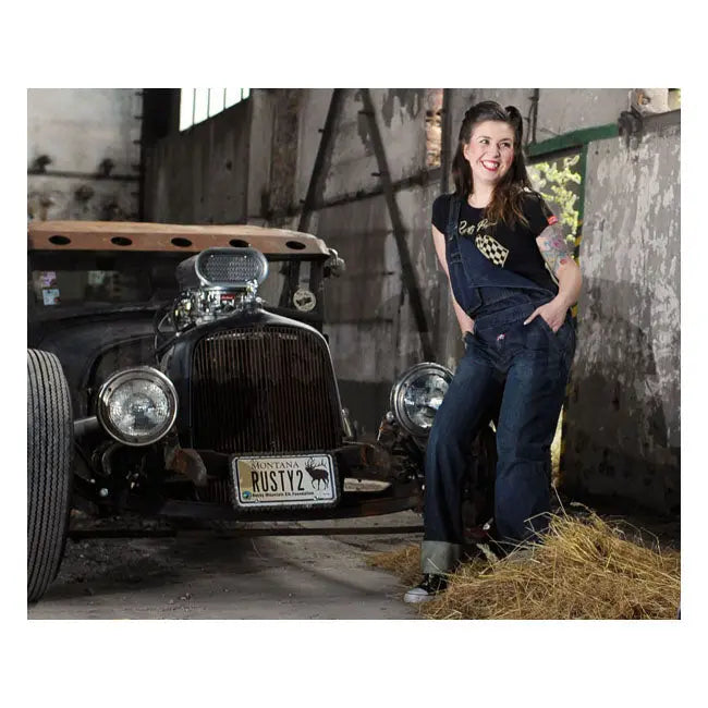 Rusty Pistons Bedford Bib Overall Blue  - FREE UK Shipping, FREE 365 Day Returns | Moto Central