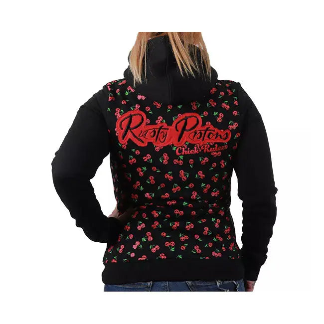Rusty Pistons Borego Ladies Zip Hoodie Black  - FREE UK Shipping, FREE 365 Day Returns | Moto Central