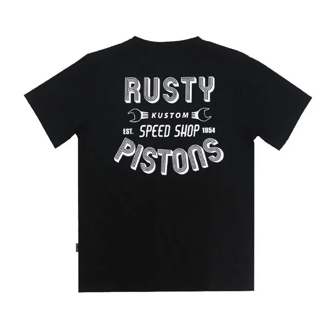 Rusty Pistons Hulton T-Shirt Black  - FREE UK Shipping, FREE 365 Day Returns | Moto Central
