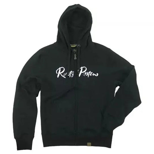 Rusty Pistons Riggins Zip Hoodie Black — front product view