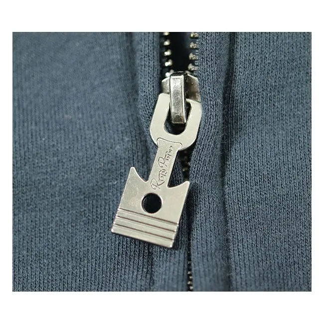 Rusty Pistons Riggins Zip Hoodie Blue  - FREE UK Shipping, FREE 365 Day Returns | Moto Central