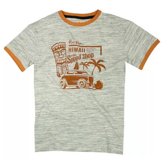 Rusty Pistons Tiki T-Shirt Grey — front product view