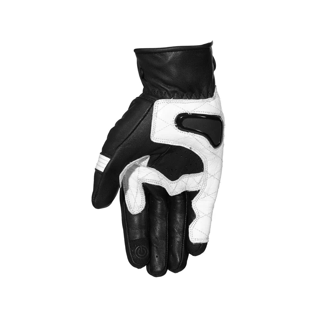 Rusty Stitches Calvin Leather Gloves Black / White - FREE UK Shipping, FREE 365 Day Returns | Moto Central