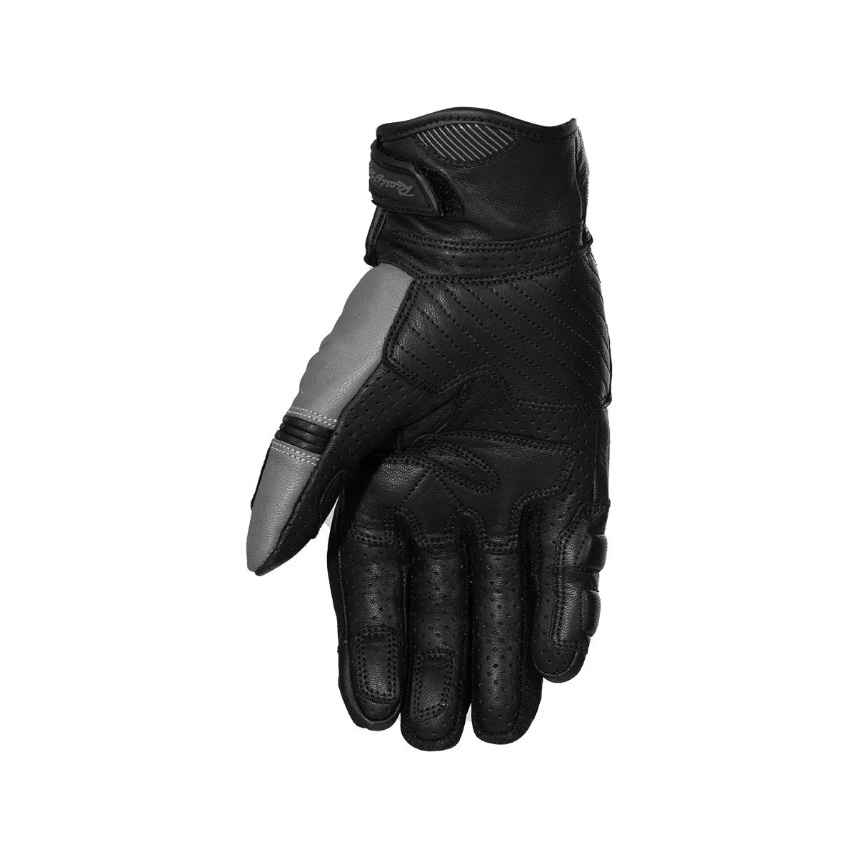 Rusty Stitches Conner Leather Gloves Black / Grey - FREE UK Shipping, FREE 365 Day Returns | Moto Central