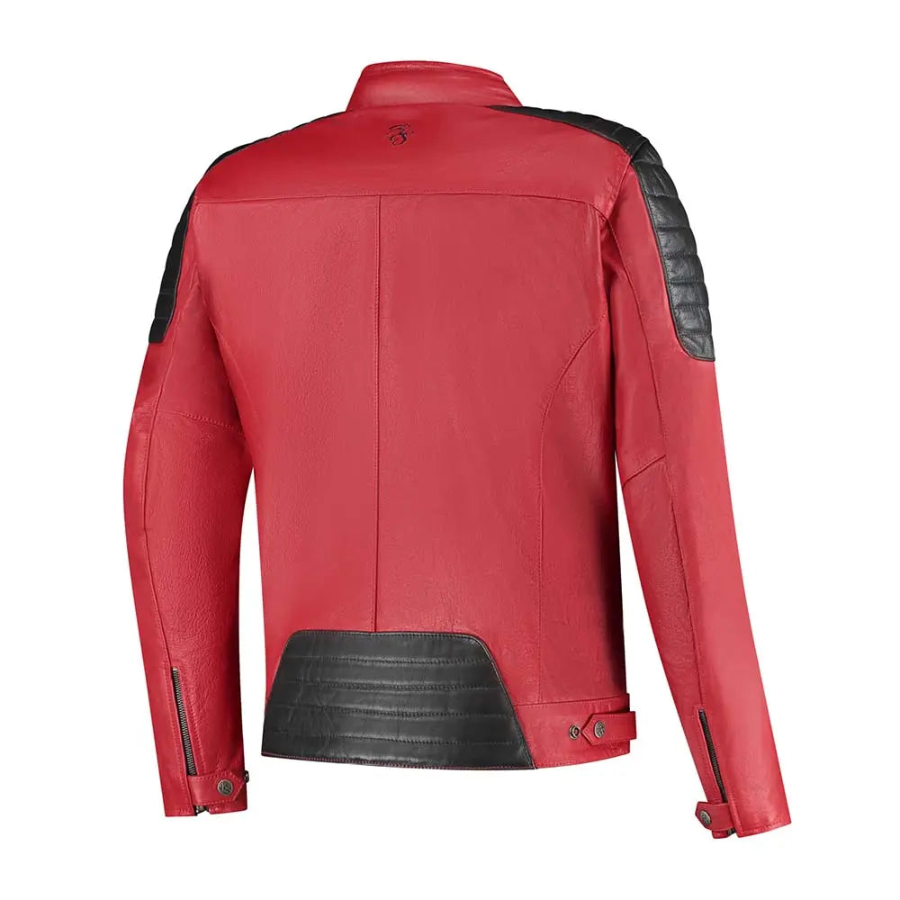 Rusty Stitches Cooper Leather Jacket Red / Black - FREE UK Shipping, FREE 365 Day Returns | Moto Central