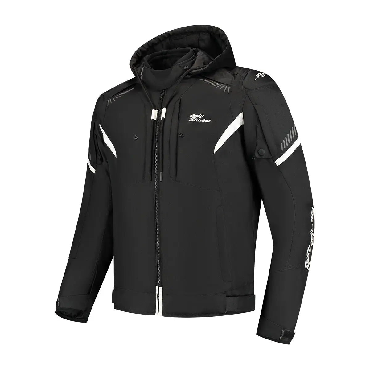 Rusty Stitches Dylan Textile Jacket Black / White - FREE UK Shipping, FREE 365 Day Returns | Moto Central