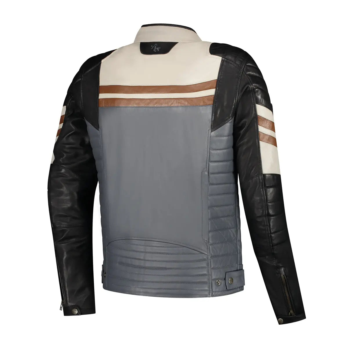 Rusty Stitches Steve Leather Jacket Black / Beige / Light Grey / Maroon - FREE UK Shipping, FREE 365 Day Returns | Moto Central