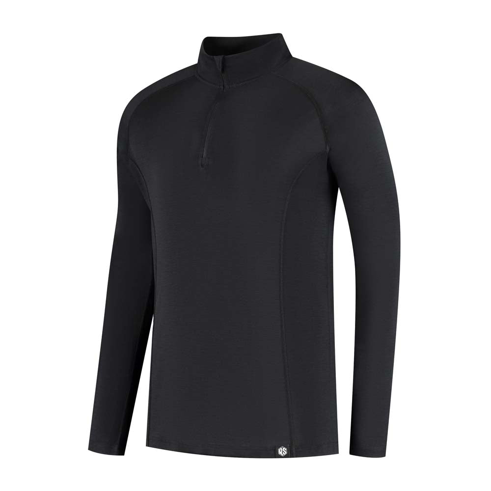 Rusty Stitches Merino Base Layer 200 Long Sleeves Half Zip T-Shirt Black - FREE UK Delivery, FREE 365 Day Returns | Moto Central