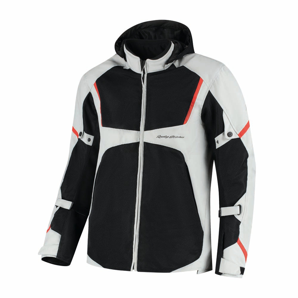 Rusty Stitches Carlo Textile Jacket Light Grey / Black - FREE UK Delivery, FREE 365 Day Returns | Moto Central