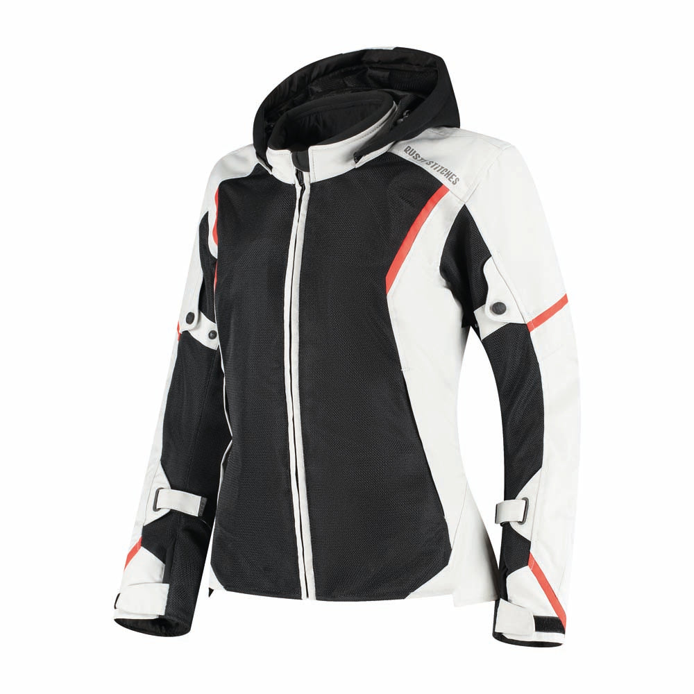 Rusty Stitches Caroline Ladies Textile Jacket Light Grey / Black - FREE UK Delivery, FREE 365 Day Returns | Moto Central