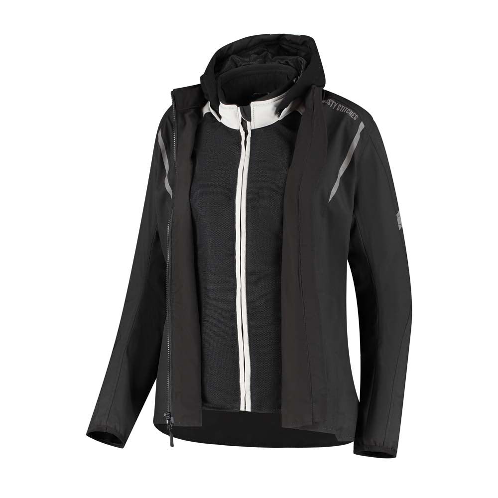 Rusty Stitches Caroline Ladies Textile Jacket Light Grey / Black - FREE UK Delivery, FREE 365 Day Returns | Moto Central