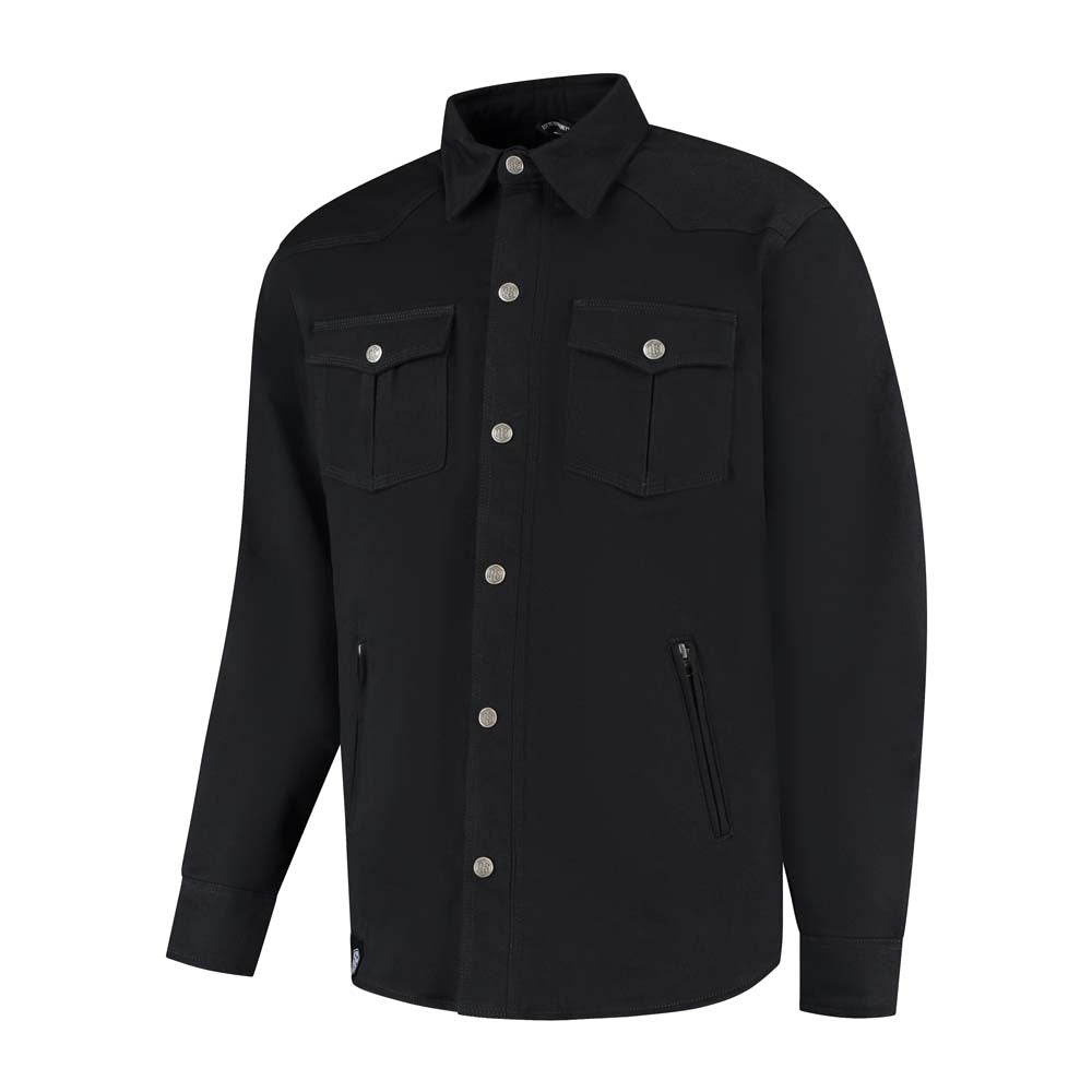 Rusty Stitches Dean Fleece Tech Textile Jacket Black - FREE UK Delivery, FREE 365 Day Returns | Moto Central