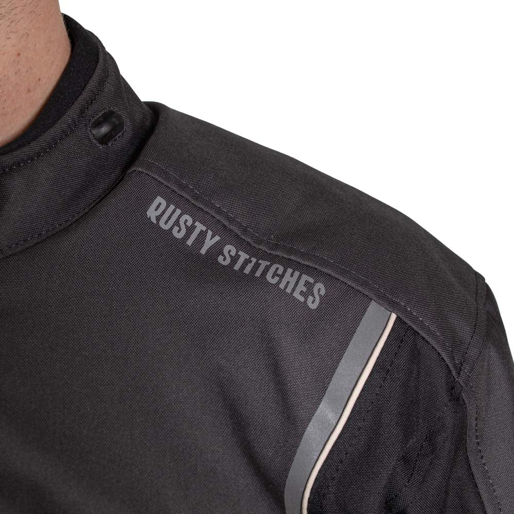 Rusty Stitches Luke Textile Jacket Anthracite / Black - FREE UK Delivery, FREE 365 Day Returns | Moto Central