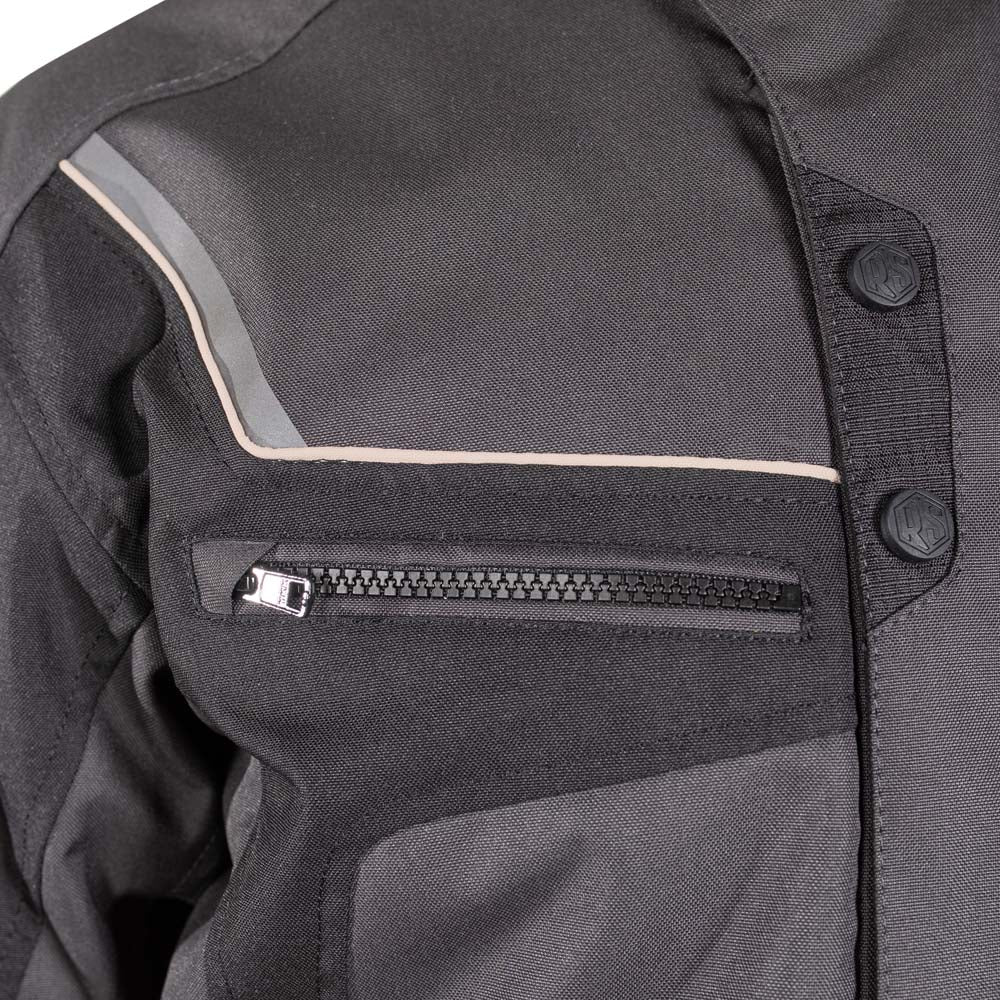 Rusty Stitches Luke Textile Jacket Anthracite / Black - FREE UK Delivery, FREE 365 Day Returns | Moto Central