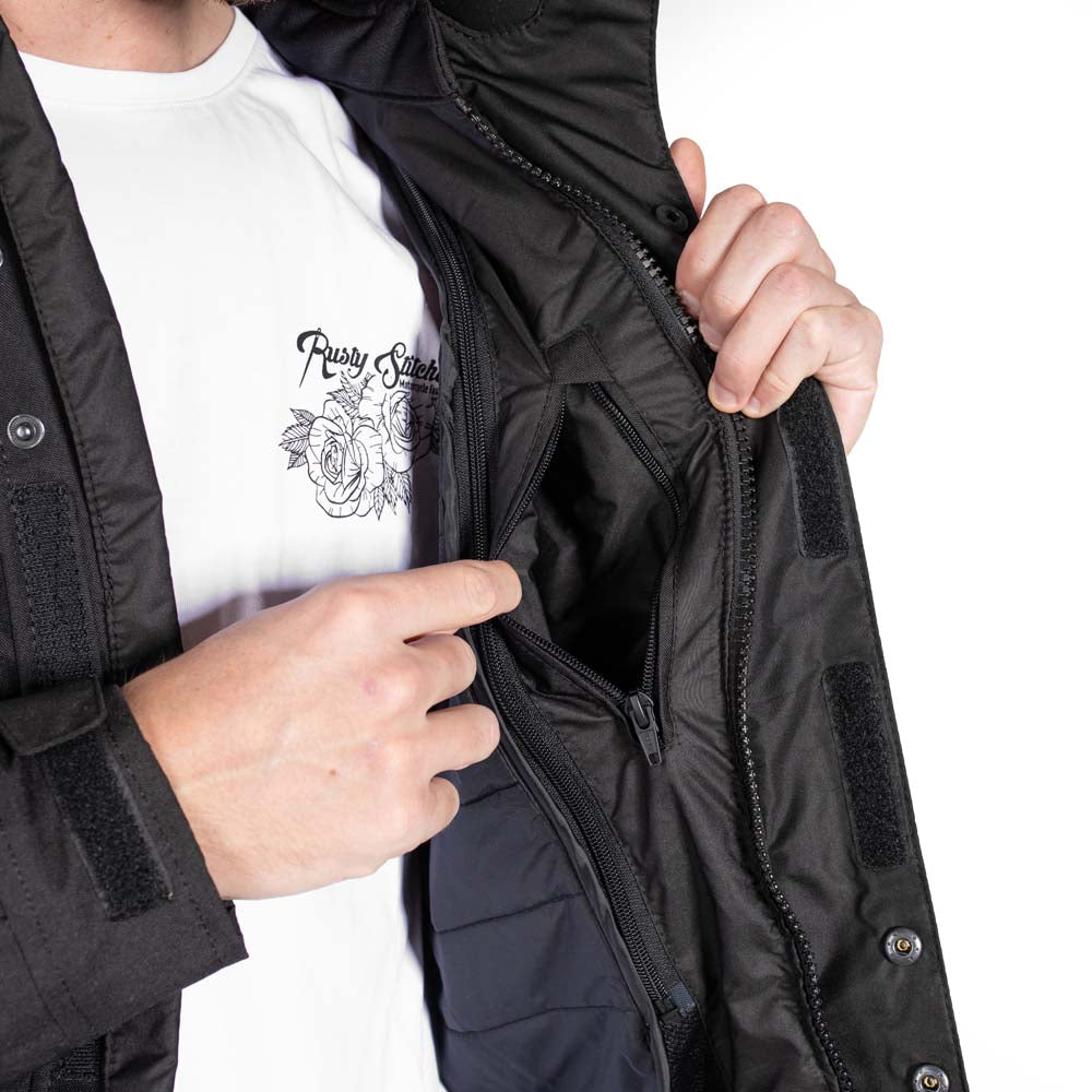 Rusty Stitches Luke Textile Jacket Black / Fluo Yellow - FREE UK Delivery, FREE 365 Day Returns | Moto Central