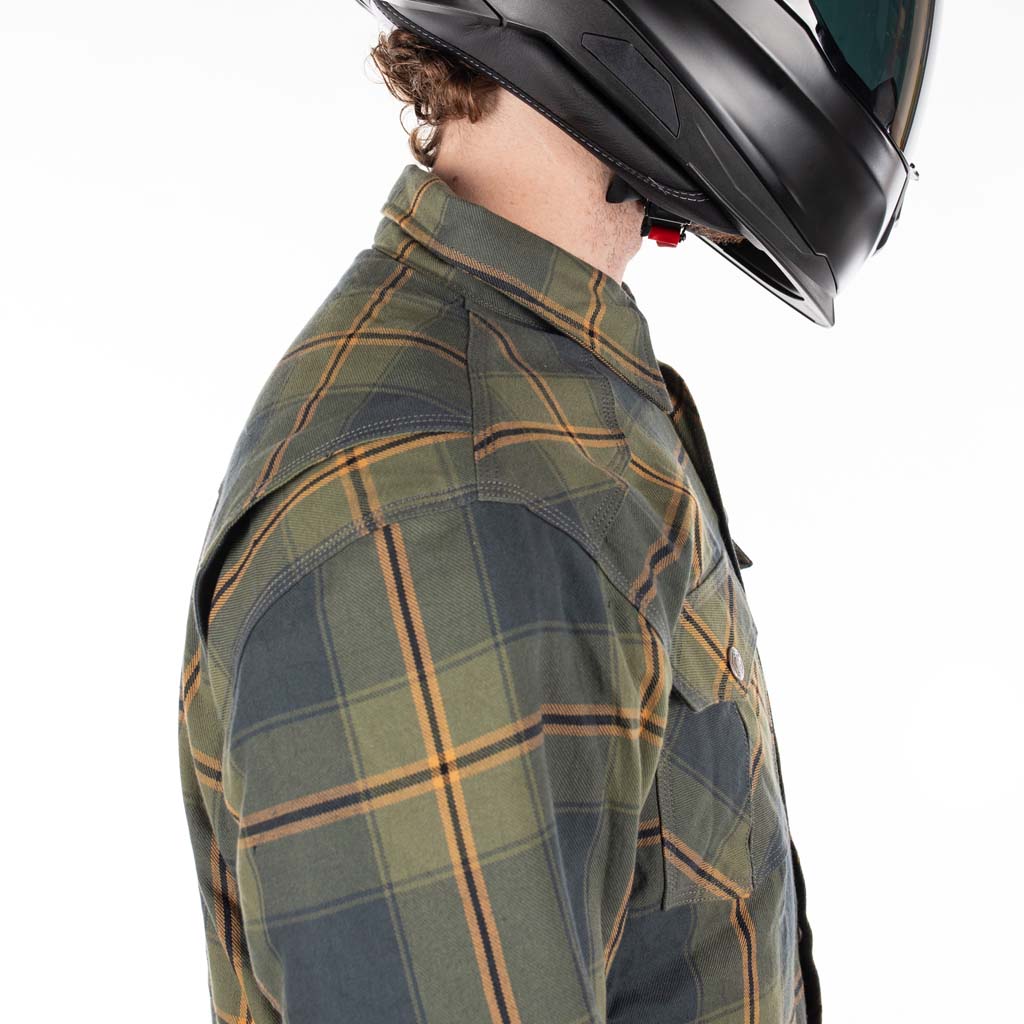 Rusty Stitches Noah Fleece Tech Textile Jacket Blue / Green - FREE UK Delivery, FREE 365 Day Returns | Moto Central