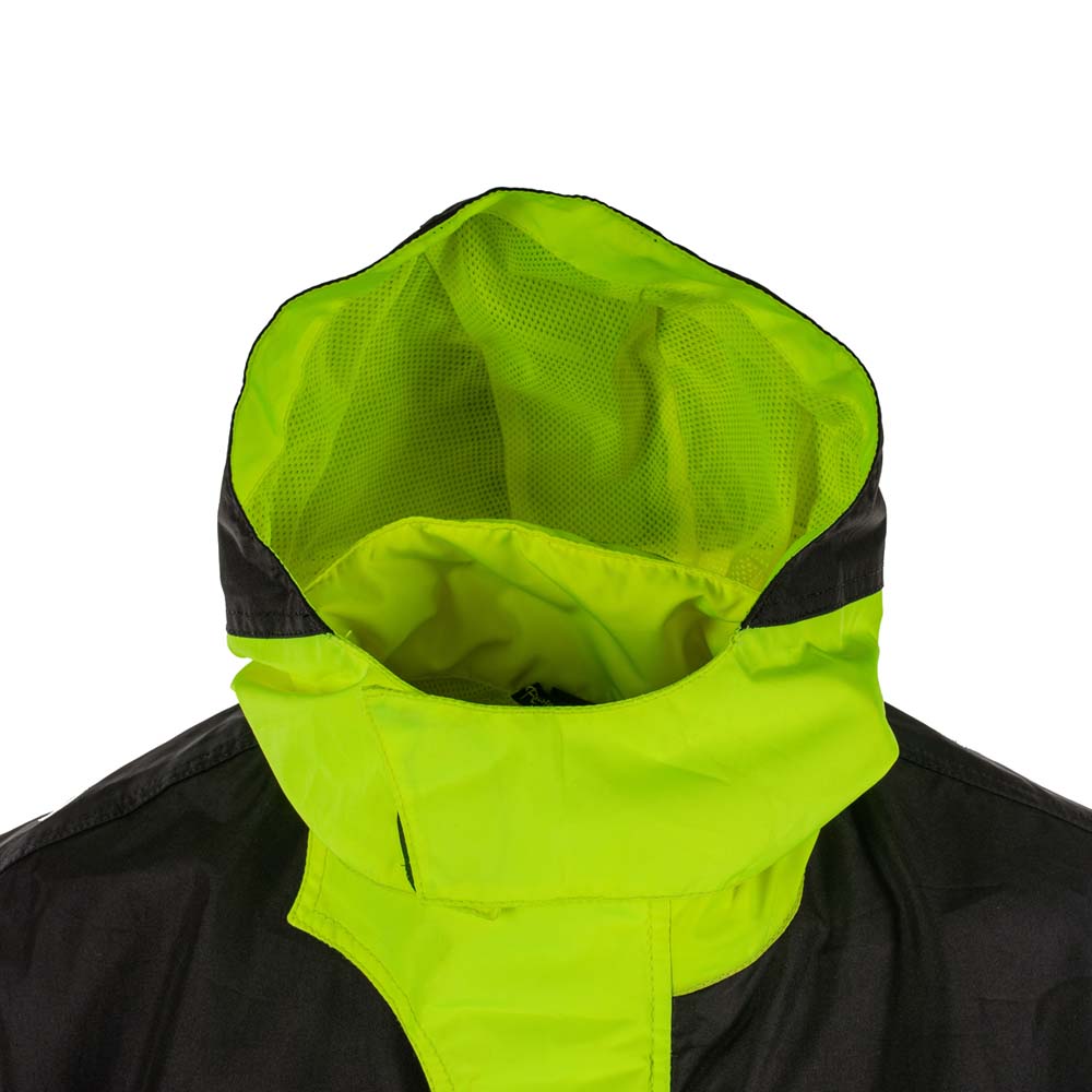 Rusty Stitches Sander Rain Over Jacket Black / Fluo Yellow - FREE UK Delivery, FREE 365 Day Returns | Moto Central