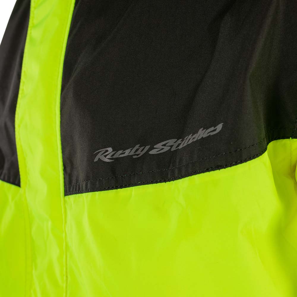 Rusty Stitches Sander Rain Over Jacket Black / Fluo Yellow - FREE UK Delivery, FREE 365 Day Returns | Moto Central