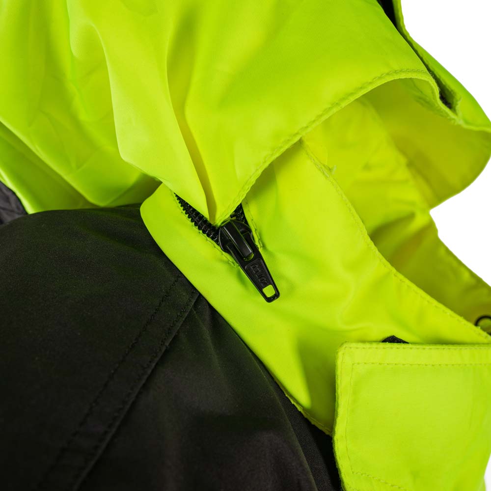 Rusty Stitches Sander Rain Over Jacket Black / Fluo Yellow - FREE UK Delivery, FREE 365 Day Returns | Moto Central