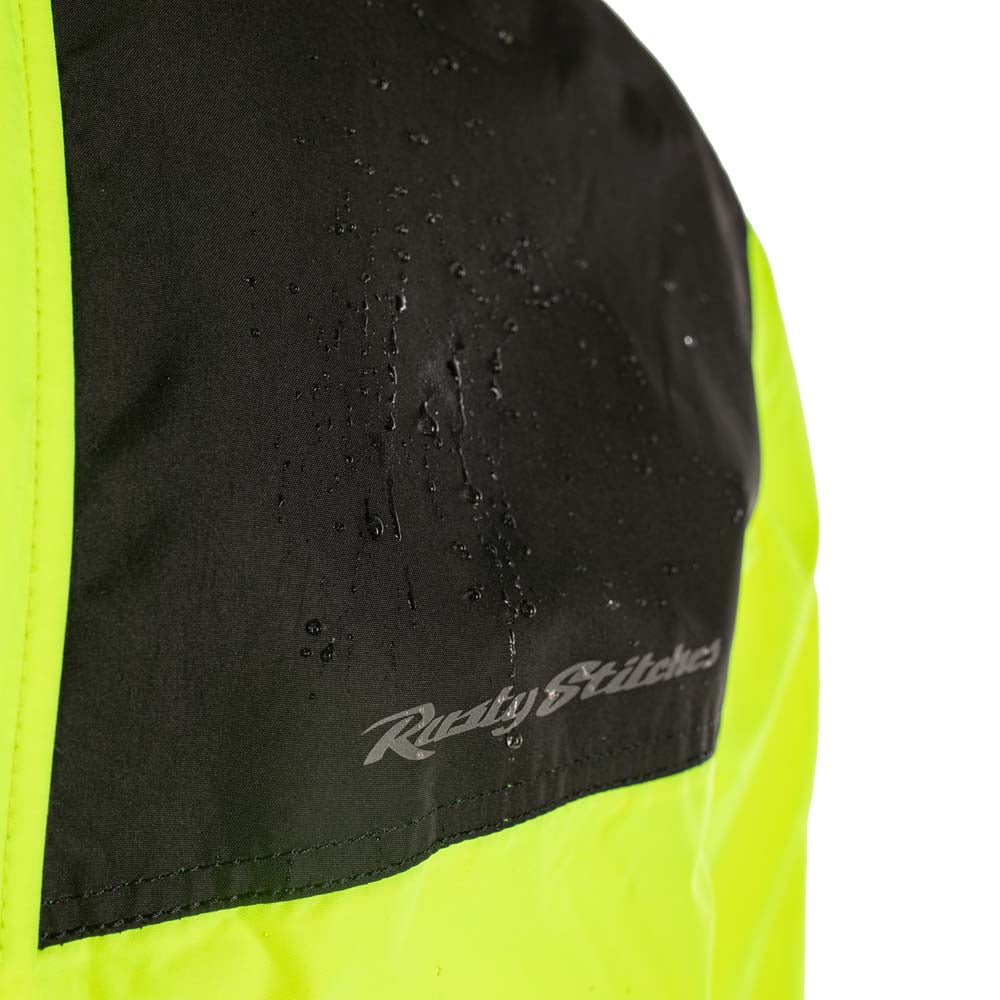 Rusty Stitches Sander Rain Over Jacket Black / Fluo Yellow - FREE UK Delivery, FREE 365 Day Returns | Moto Central