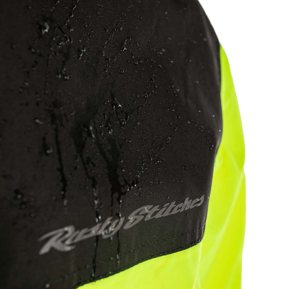Rusty Stitches Sander Rain Over Jacket Black / Fluo Yellow - FREE UK Delivery, FREE 365 Day Returns | Moto Central