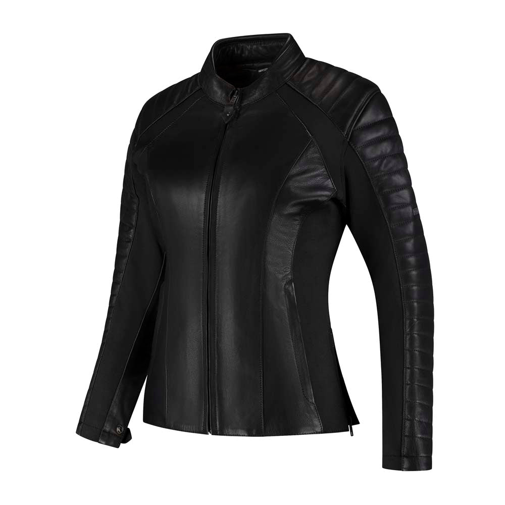 Rusty Stitches Donna Ladies Leather Jacket Black - FREE UK Delivery, FREE 365 Day Returns | Moto Central