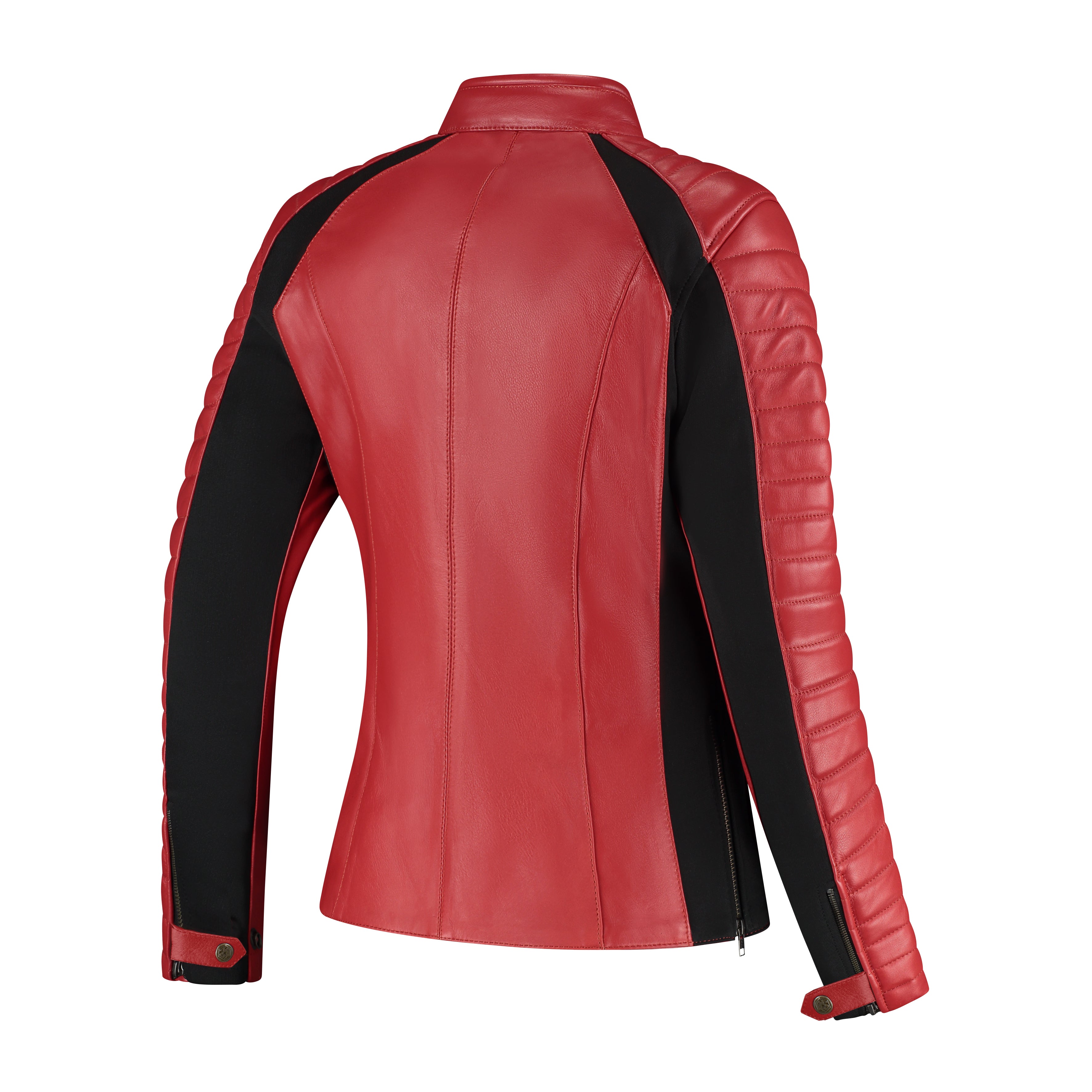 Rusty Stitches Donna Ladies Leather Jacket Red / Black - FREE UK Delivery, FREE 365 Day Returns | Moto Central