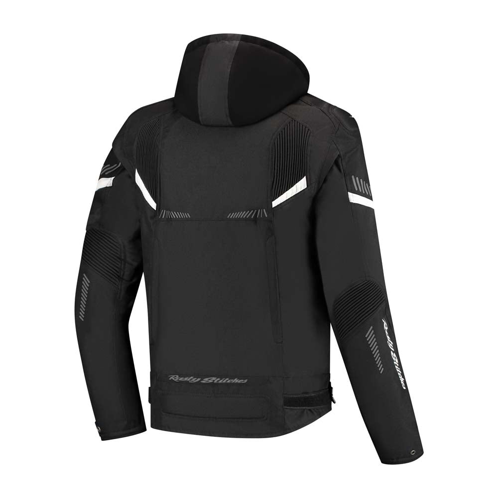 Rusty Stitches Dylan Textile Jacket Black / White - FREE UK Delivery, FREE 365 Day Returns | Moto Central