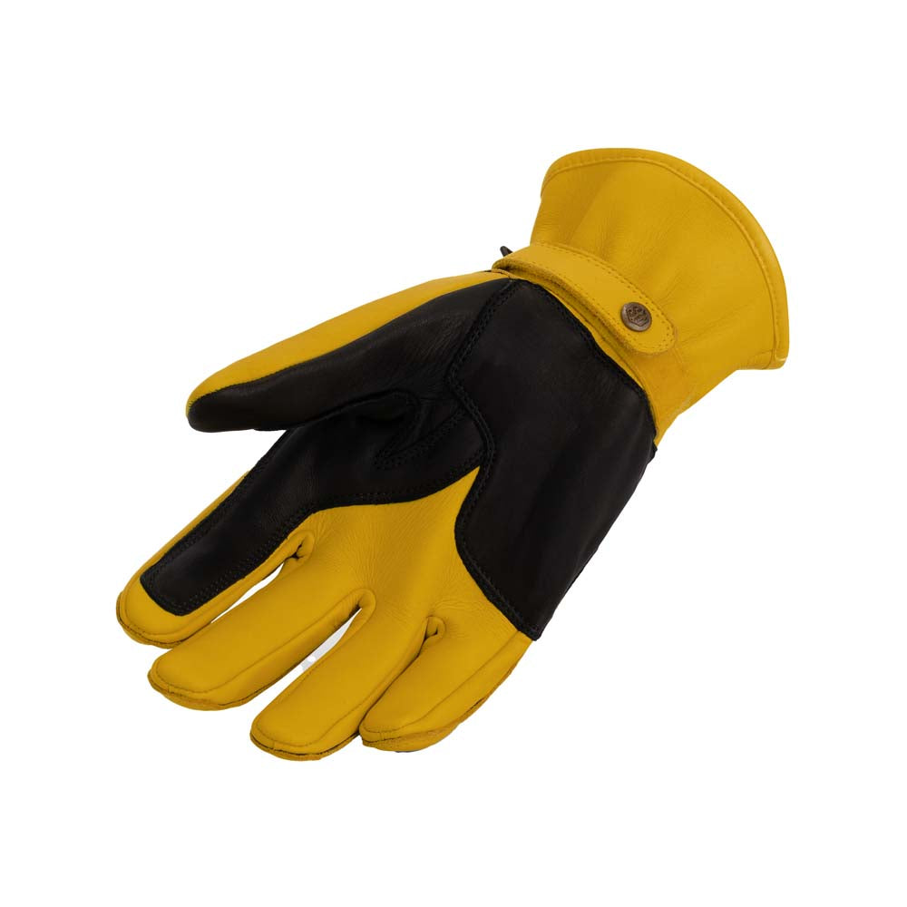 Rusty Stitches Johnny V2 Leather Gloves Yellow - FREE UK Delivery, FREE 365 Day Returns | Moto Central