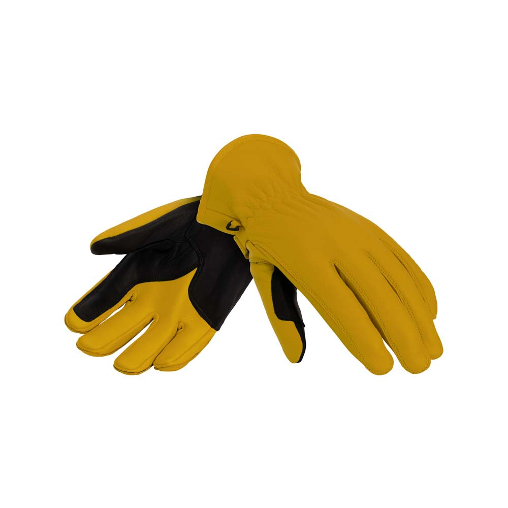 Rusty Stitches Johnny V2 Leather Gloves Yellow - FREE UK Delivery, FREE 365 Day Returns | Moto Central