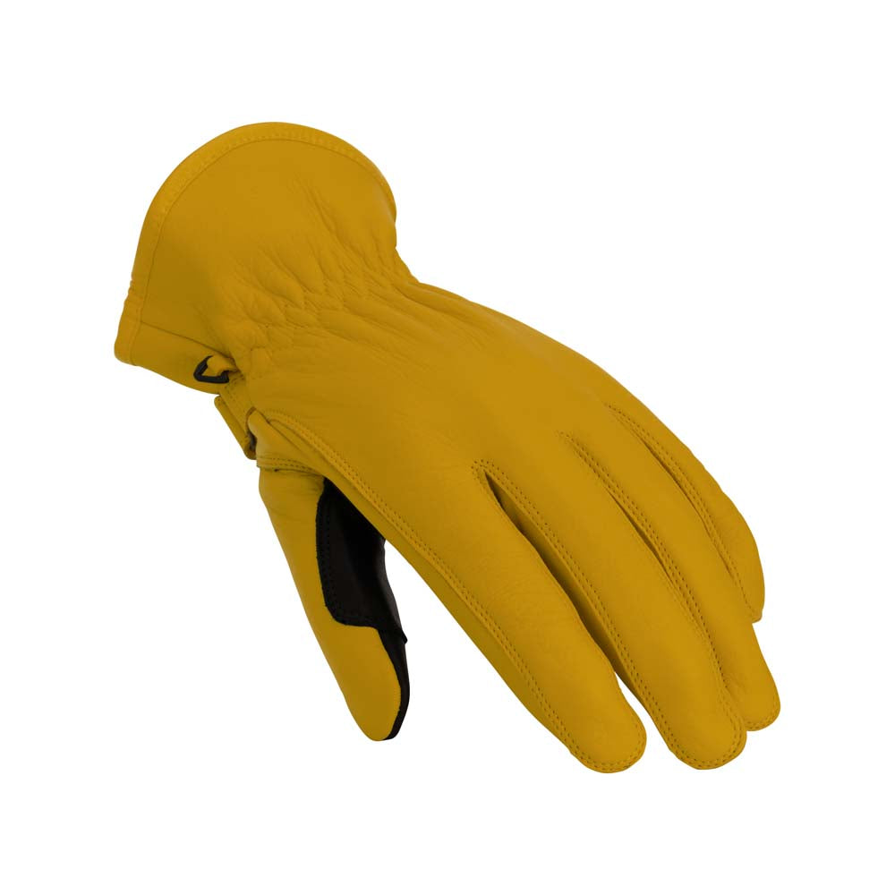 Rusty Stitches Johnny V2 Leather Gloves Yellow - FREE UK Delivery, FREE 365 Day Returns | Moto Central