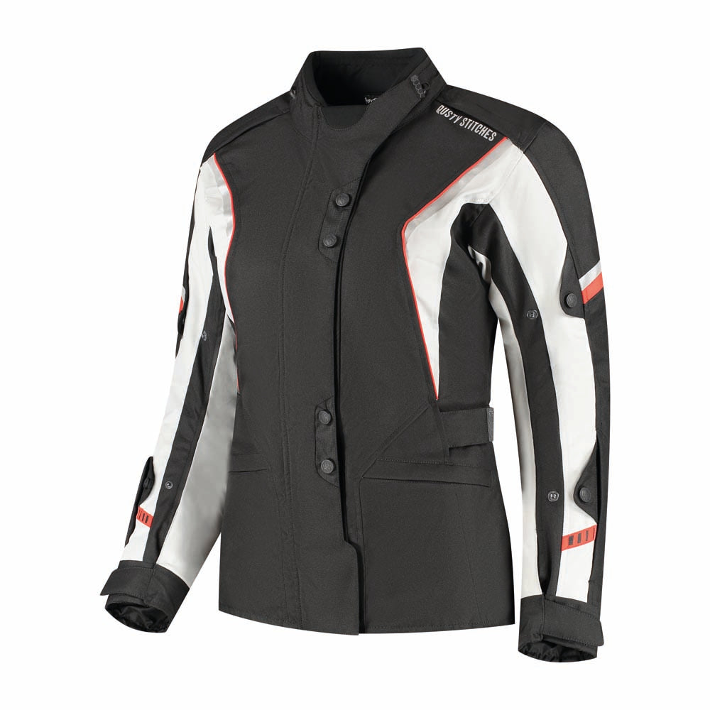 Rusty Stitches Leah Ladies Textile Jacket Black / Red - FREE UK Delivery, FREE 365 Day Returns | Moto Central