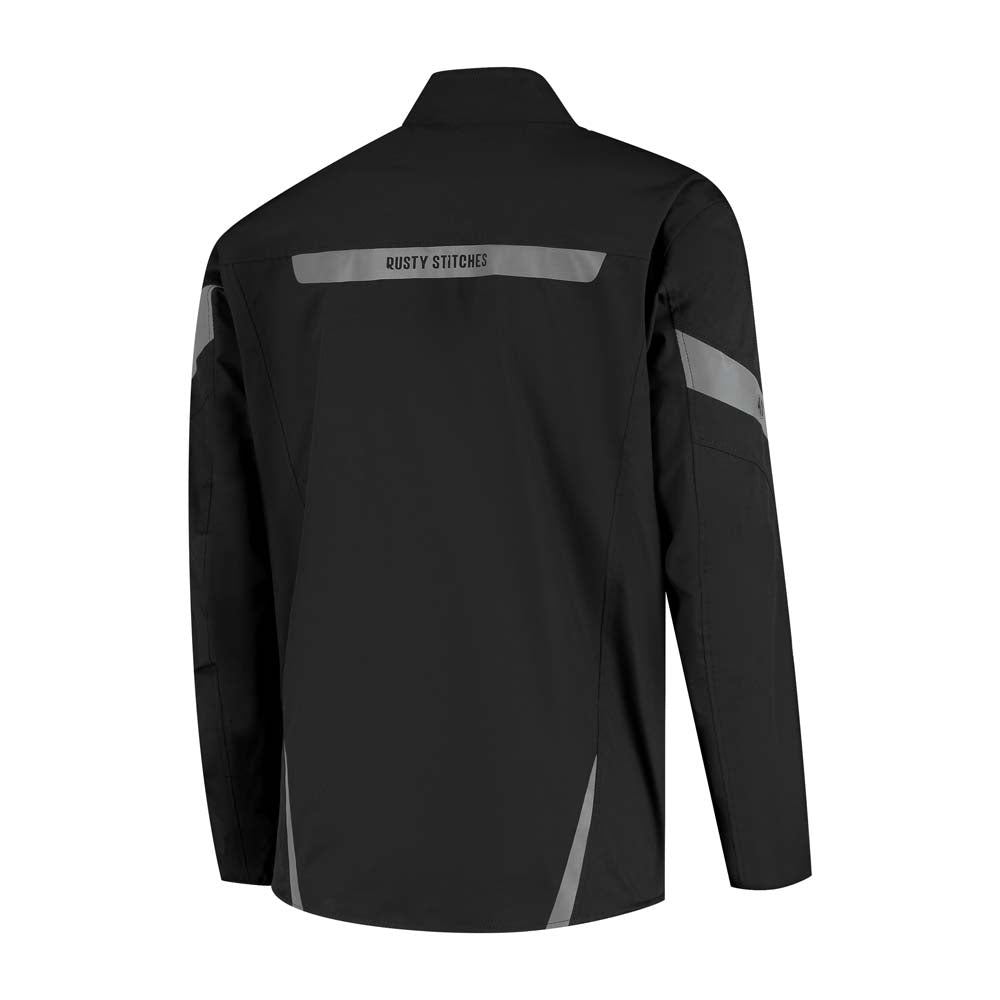 Rusty Stitches Nico Rain Over Jacket Black - FREE UK Delivery, FREE 365 Day Returns | Moto Central