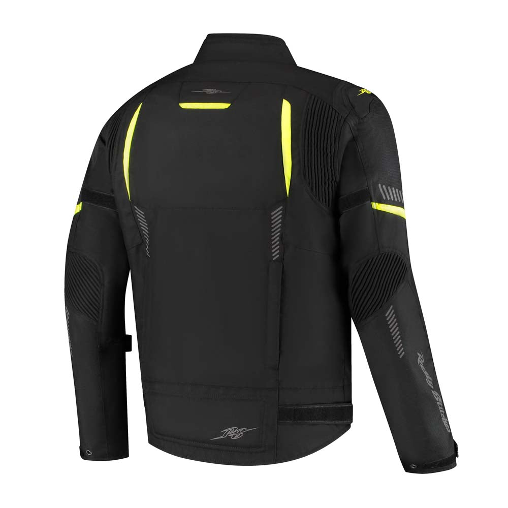 Rusty Stitches Pete Textile Jacket Black / Fluo Yellow - FREE UK Delivery, FREE 365 Day Returns | Moto Central