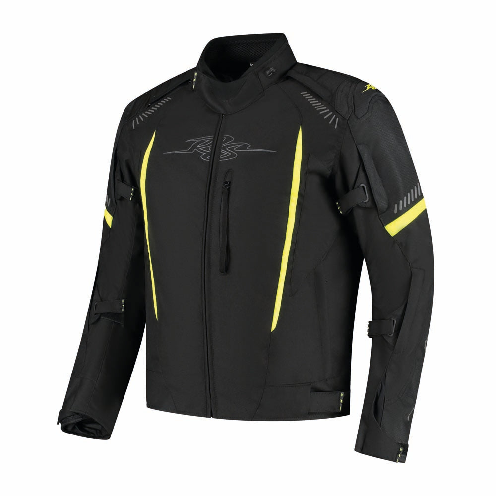 Rusty Stitches Pete Textile Jacket Black / Fluo Yellow - FREE UK Delivery, FREE 365 Day Returns | Moto Central