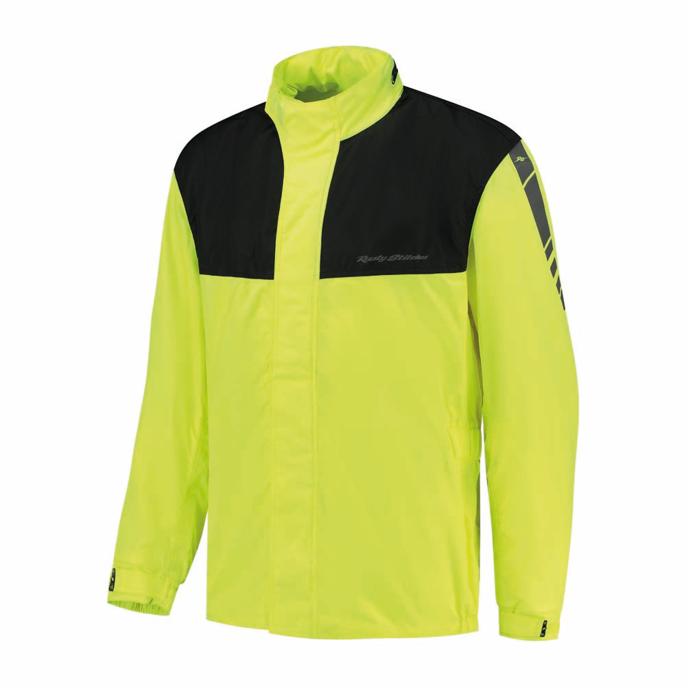 Rusty Stitches Sander Rain Over Jacket Black / Fluo Yellow - FREE UK Delivery, FREE 365 Day Returns | Moto Central