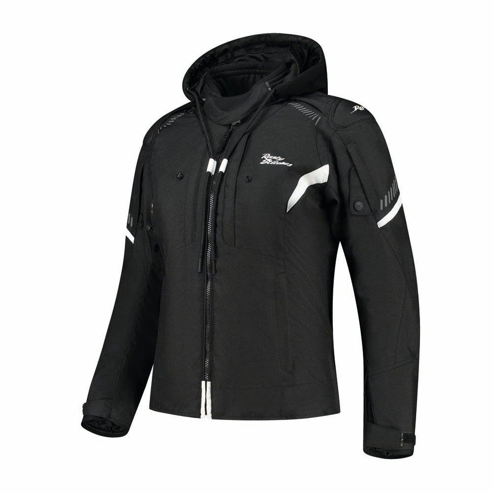 Rusty Stitches Taylor Ladies Textile Jacket Black / White - FREE UK Delivery, FREE 365 Day Returns | Moto Central