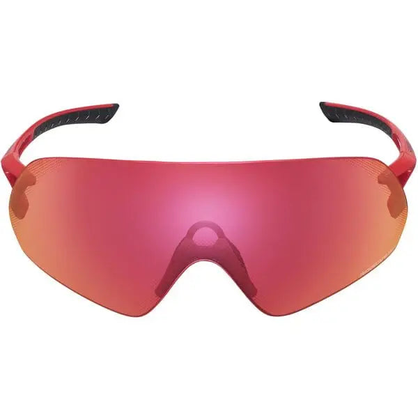 Shimano Aerolite Panoramic Glasses Metalic Red With Ridescape Road Lens - FREE UK Shipping, FREE 365 Day Returns | Moto Central