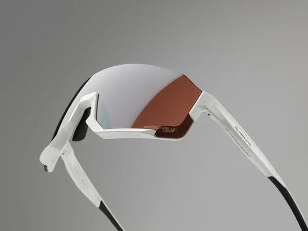 Shimano Aerolite Glasses Metallic White With RideScape Road Lens - FREE UK Shipping, FREE 365 Day Returns | Moto Central