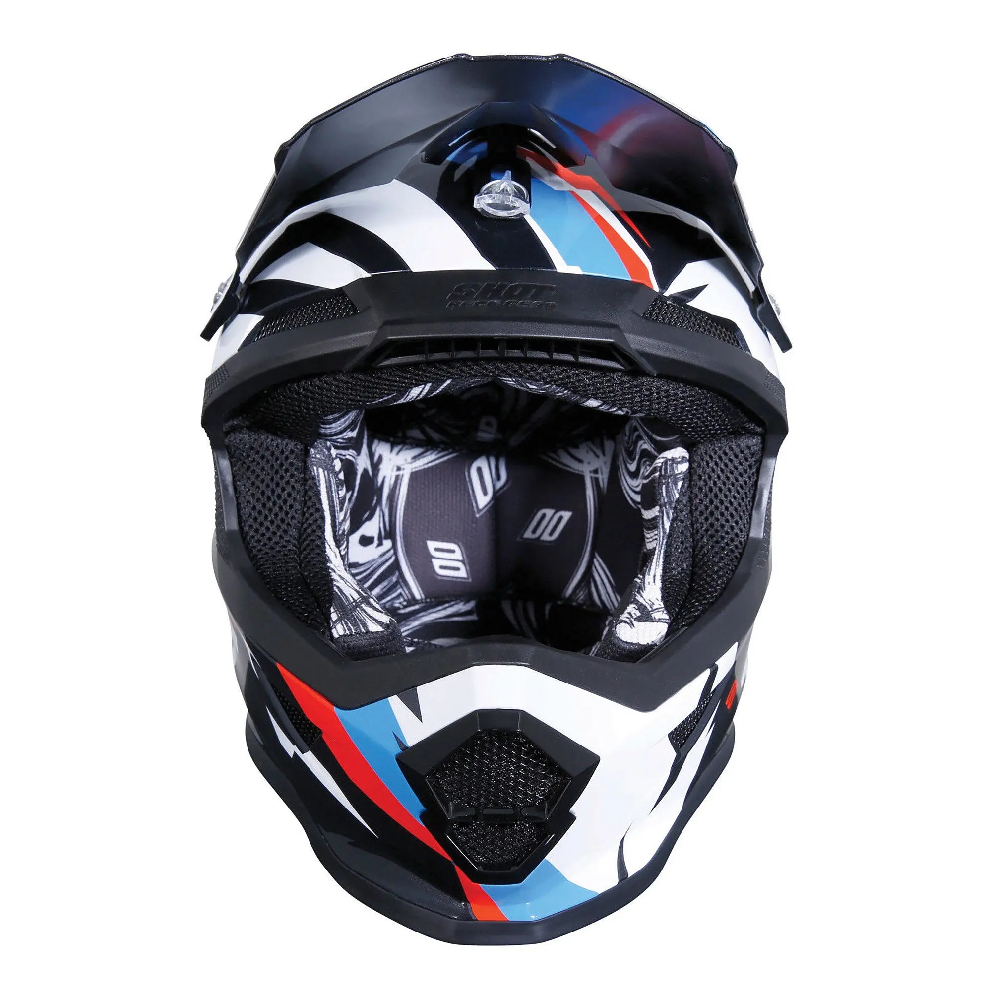 Shot Furious MX Helmet Score Black / Blue / Gloss Red - FREE UK Shipping, FREE 365 Day Returns | Moto Central