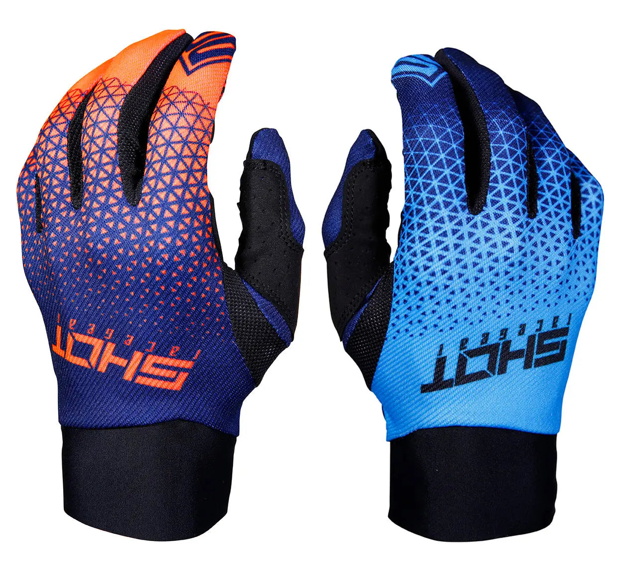 Shot Aerolite Delta Gloves Blue / Neon Orange - FREE UK Shipping, FREE 365 Day Returns | Moto Central