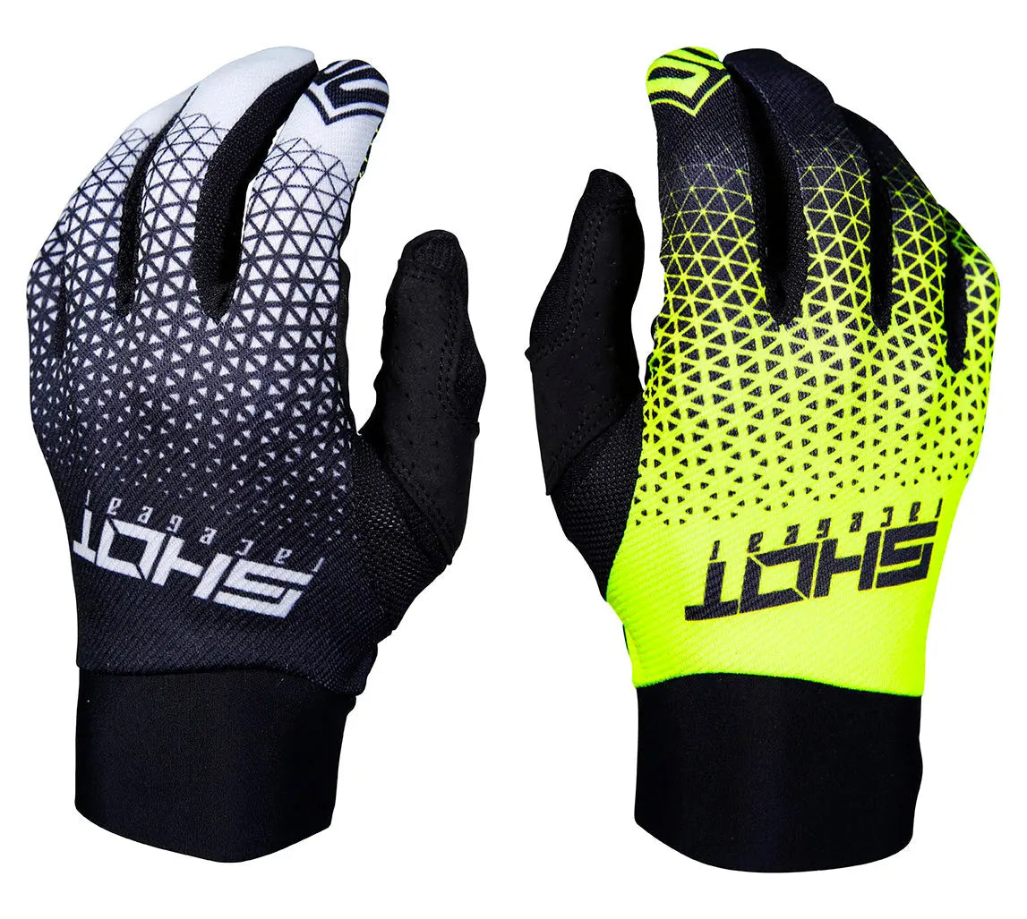 Shot Aerolite Delta Gloves Grey / Neon Yellow - FREE UK Shipping, FREE 365 Day Returns | Moto Central
